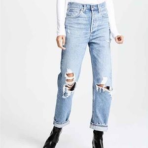 New Agolde 90's Jean, Distressed, Boyfriend Style, Fall out Relaxed